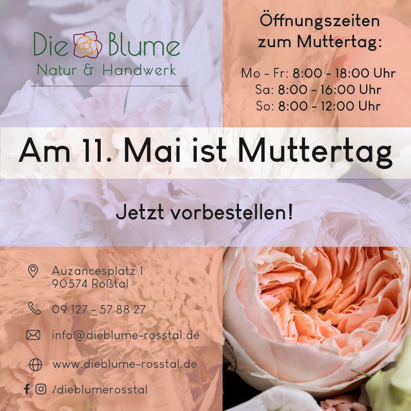 Muttertag am Sonntag, den 11. Mai – Jetzt vorbestellen!