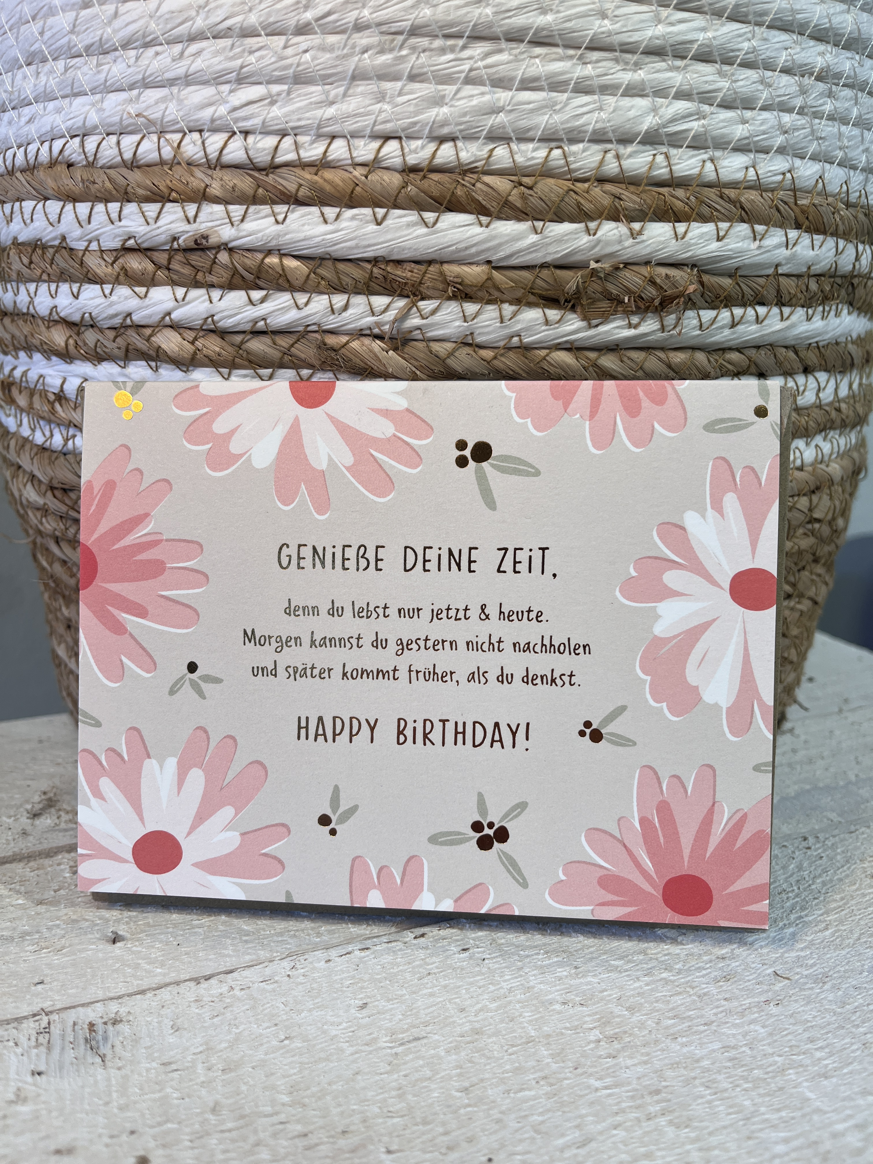 Grußkarte "Genieß deine Zeit"