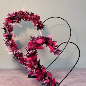 Trockenblumen Herz " Pink Power"