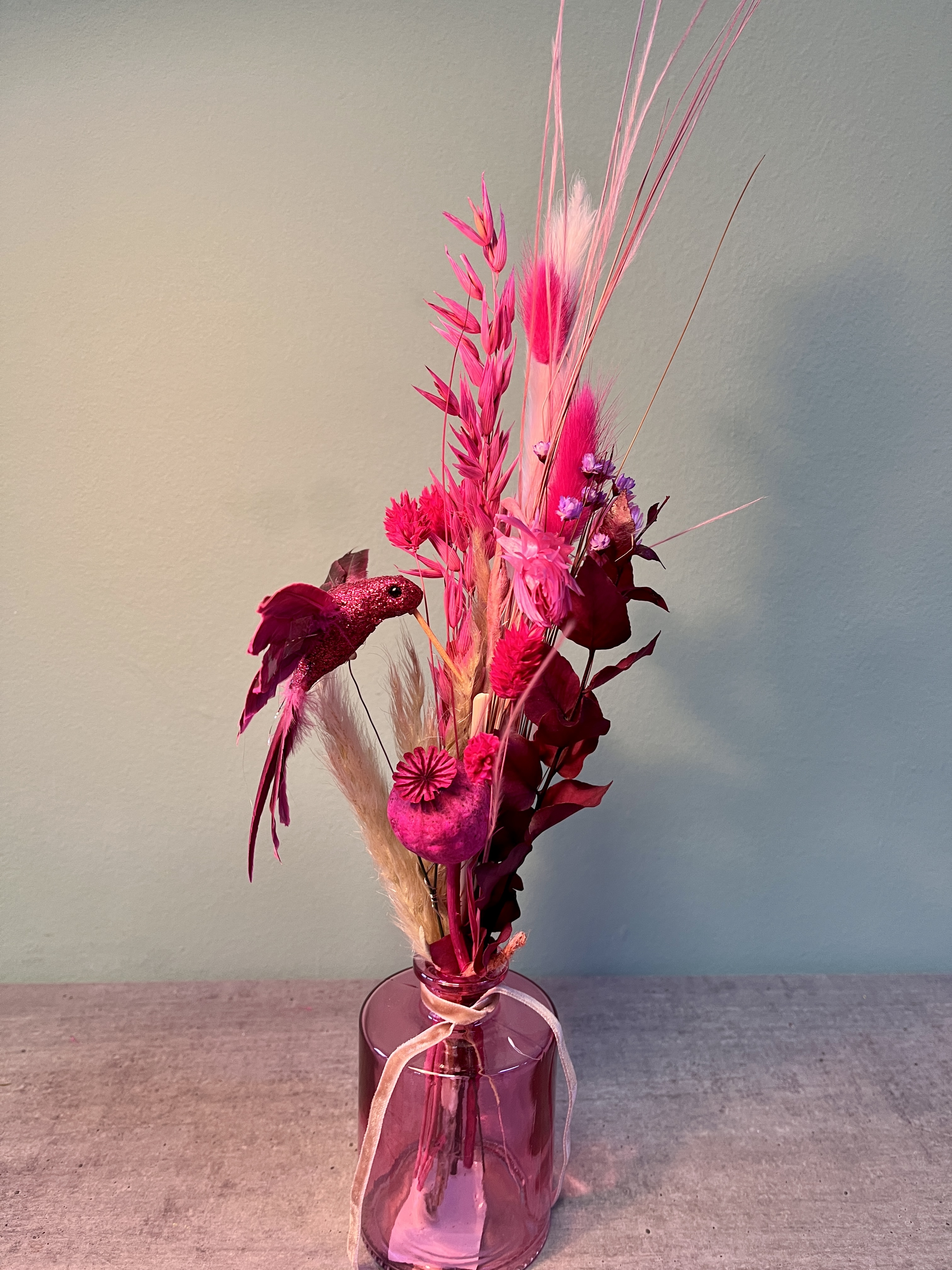 Trockenblumen Strauß "Pink Birdy"